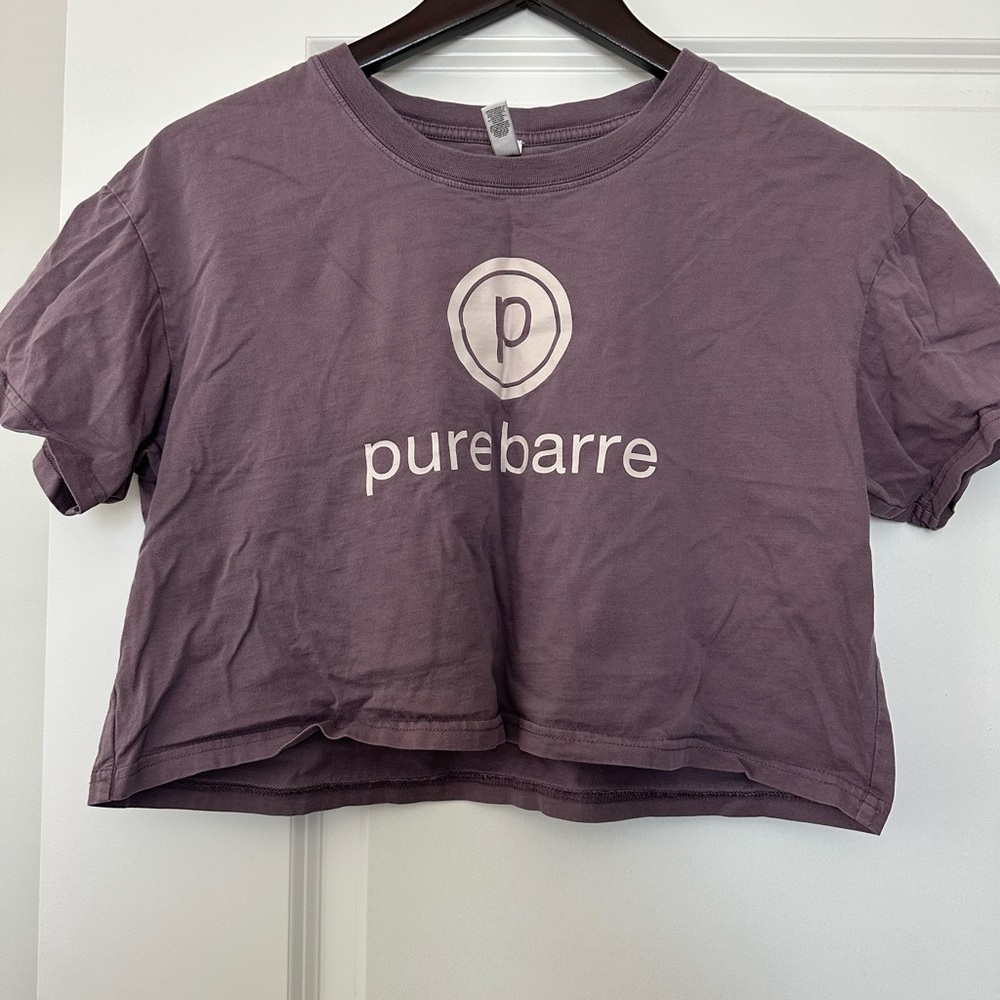 Pure Barre plum Logo Crop Tee